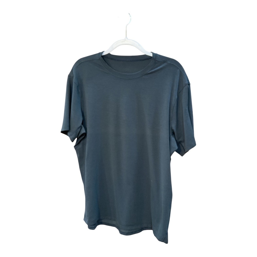 Lululemon Mens Metal Vent Tech SSleeve Shirt Dark Blue Grey Training Top Sz L - Picture 1 of 3